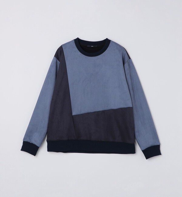 SHIPS「SHIPS:〈洗濯機可能〉パネル ポリエステル スエード ドッキング  ロングスリーブ Tシャツ」|プルオーバー|