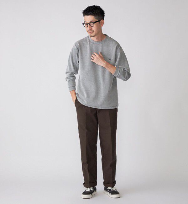 SHIPS「【WEB限定】SHIPS:〈抗菌・防臭〉ワンポイント ロゴ バーズアイ クルーネック 長袖 Tシャツ」|Tシャツ・カットソー|