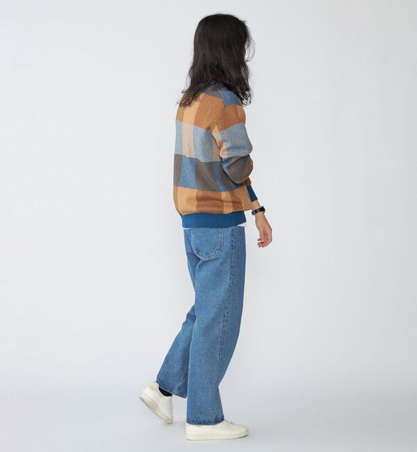 SHIPS「SHIPS:〈手洗い可能〉コットン カシミヤ チェック クルーネック ニット」|ニット・セーター|