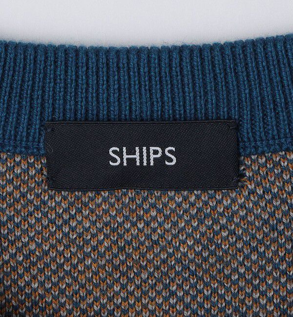SHIPS「SHIPS:〈手洗い可能〉コットン カシミヤ チェック クルーネック ニット」|ニット・セーター|