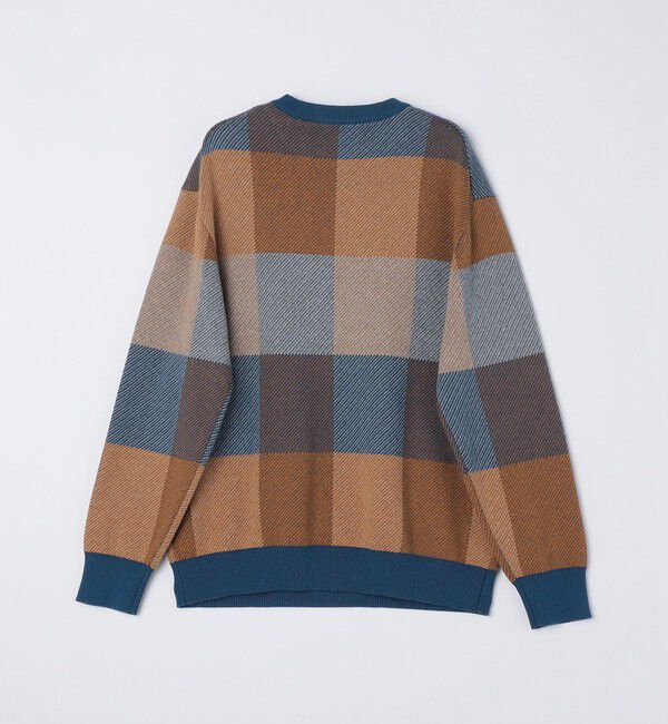 SHIPS「SHIPS:〈手洗い可能〉コットン カシミヤ チェック クルーネック ニット」|ニット・セーター|