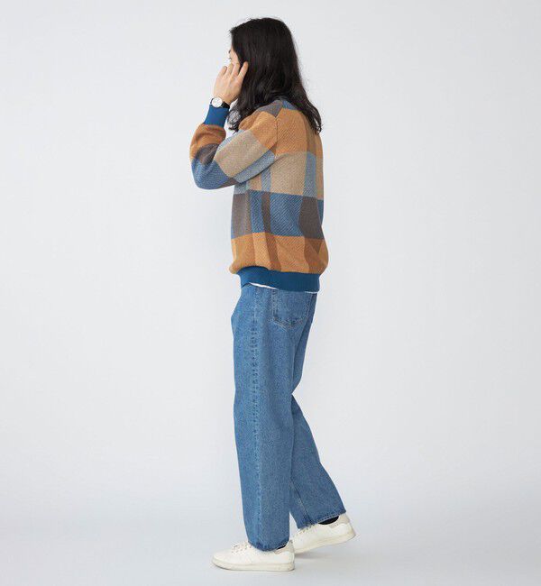 SHIPS「SHIPS:〈手洗い可能〉コットン カシミヤ チェック クルーネック ニット」|ニット・セーター|