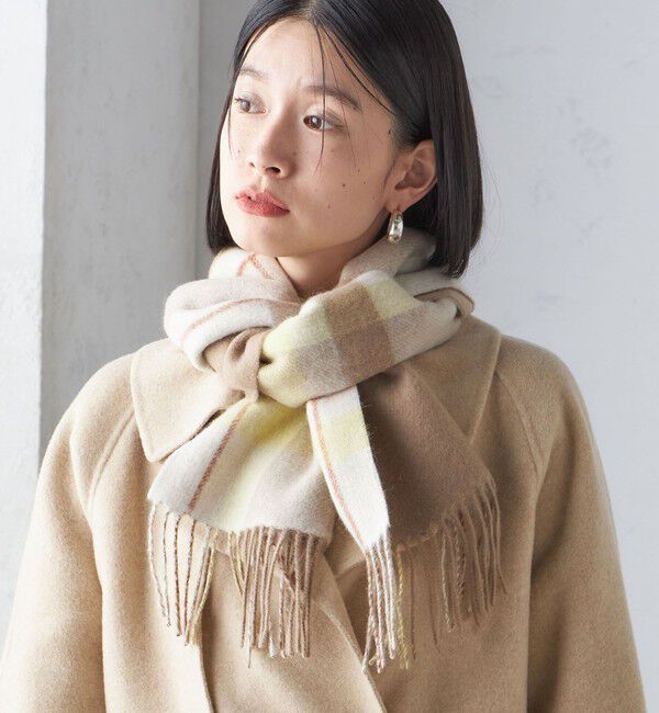 SHIPS for women「チェック カシミヤ リバーシブル マフラー」|マフラー|