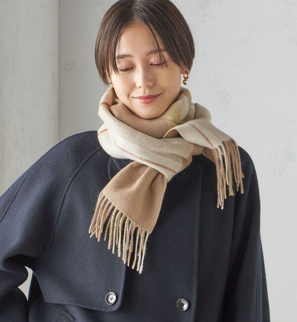 SHIPS for women「チェック カシミヤ リバーシブル マフラー」|マフラー|