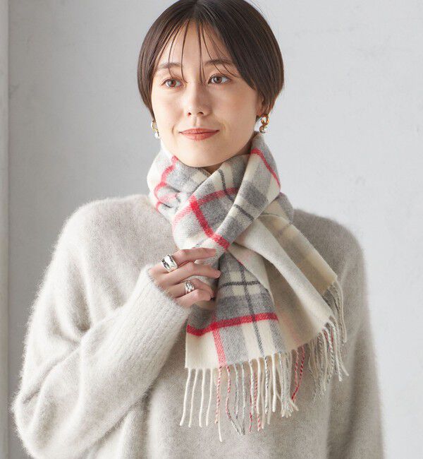 SHIPS for women「チェック カシミヤ リバーシブル マフラー」|マフラー|