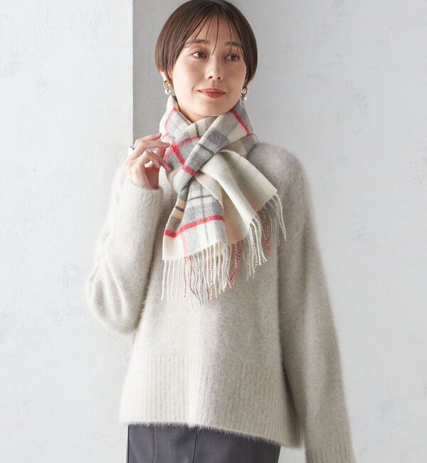 SHIPS for women「チェック カシミヤ リバーシブル マフラー」|マフラー|