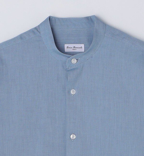 SHIPS「Errico Formicola: コットンツイル バンドカラー オーバーシャツ」|シャツ・ブラウス|