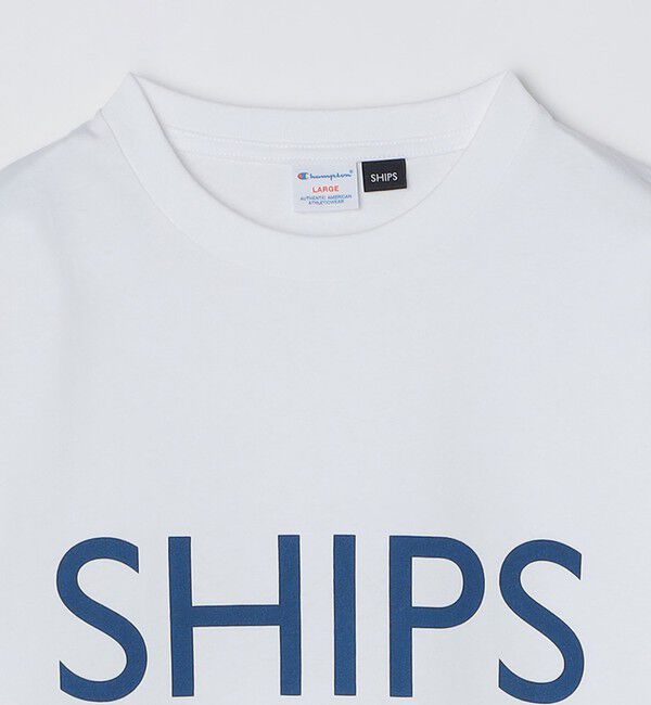 SHIPS「【SHIPS別注】Champion: SHIPS ロゴ プリント Tシャツ」|Tシャツ・カットソー|