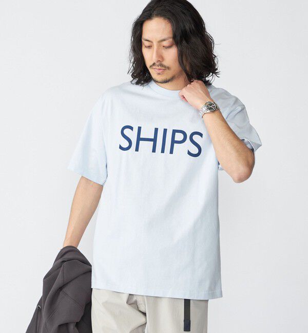 SHIPS「【SHIPS別注】Champion: SHIPS ロゴ プリント Tシャツ」|Tシャツ・カットソー|