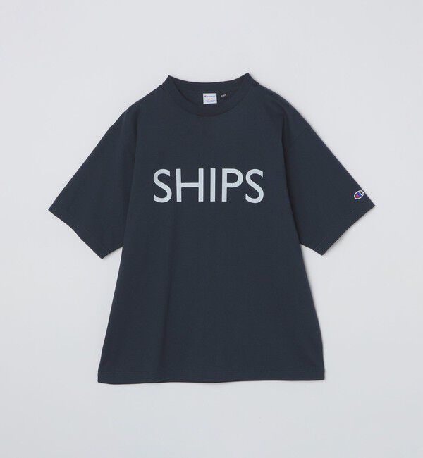 SHIPS「【SHIPS別注】Champion: SHIPS ロゴ プリント Tシャツ」|Tシャツ・カットソー|