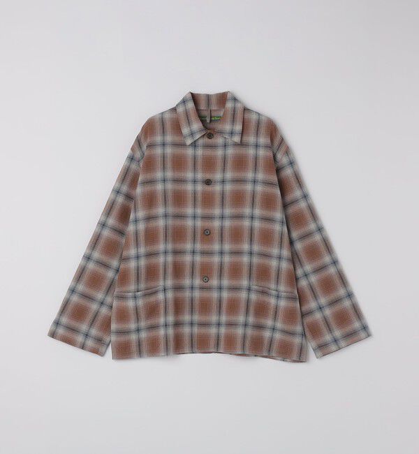 SHIPS「BENCH MARKING SHIRT: オンブレ チェック シャツ」|シャツ・ブラウス|カーキ