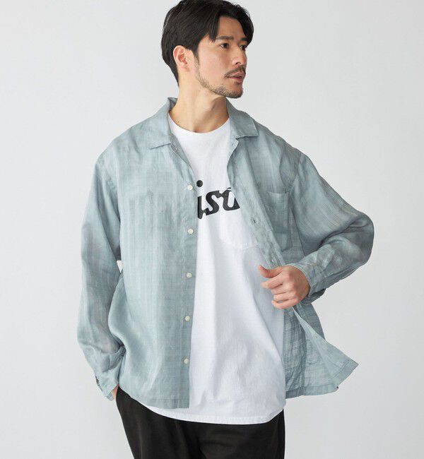 SHIPS「SHIPS: ラミー ドビー ウィークエンド ロングスリーブ シャツ」|シャツ・ブラウス|ライトブルー