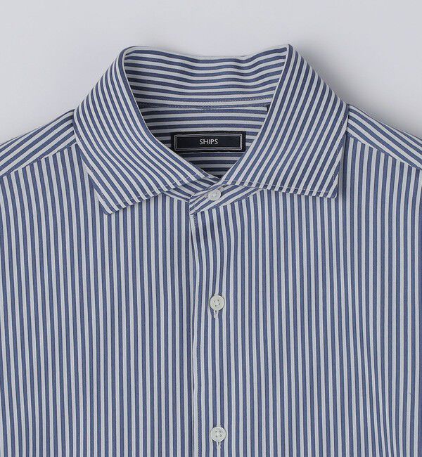 SHIPS「SHIPS: ジャージー ロンドンストライプ ワンピースカラー シャツ」|シャツ・ブラウス|