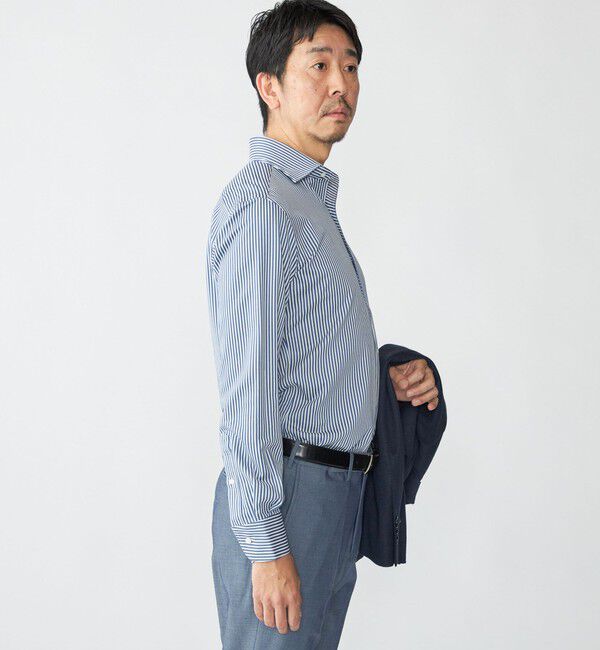SHIPS「SHIPS: ジャージー ロンドンストライプ ワンピースカラー シャツ」|シャツ・ブラウス|