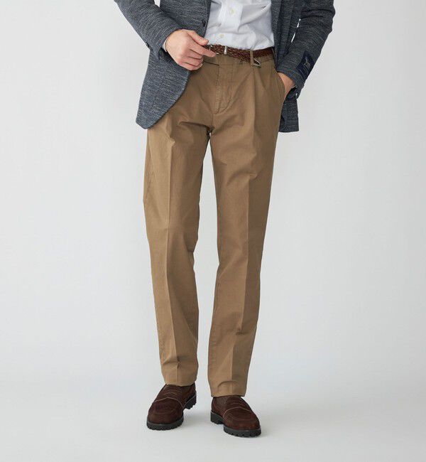 SHIPS「DEVORE incipit: ライトウェイト コットン チノ パンツ」|チノ|ブラウン系