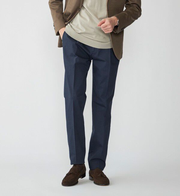 SHIPS「DEVORE incipit: ライトウェイト コットン チノ パンツ」|チノ|ネイビー