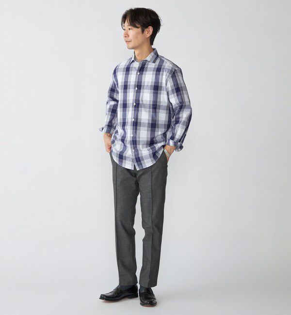 SHIPS「SHIPS: ワイドカラー ネイビー バリエーション チェック シャツ」|シャツ・ブラウス|