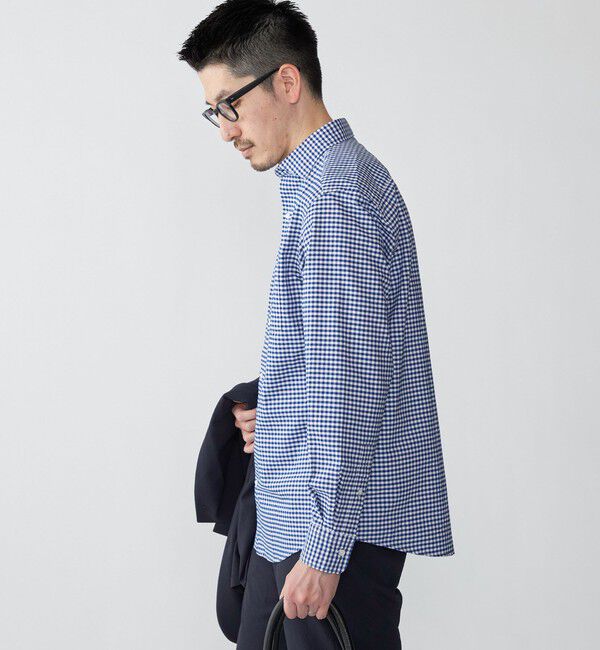 SHIPS「SHIPS: ワイドカラー ネイビー バリエーション チェック シャツ」|シャツ・ブラウス|