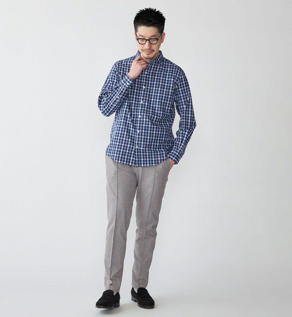 SHIPS「SHIPS: ワイドカラー ネイビー バリエーション チェック シャツ」|シャツ・ブラウス|