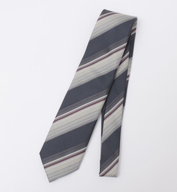 SHIPS「SHIPS: ヴィンテージ アーカイブ シルク マルチ ストライプ ネクタイ」|ネクタイ・蝶ネクタイ|ダークグレー