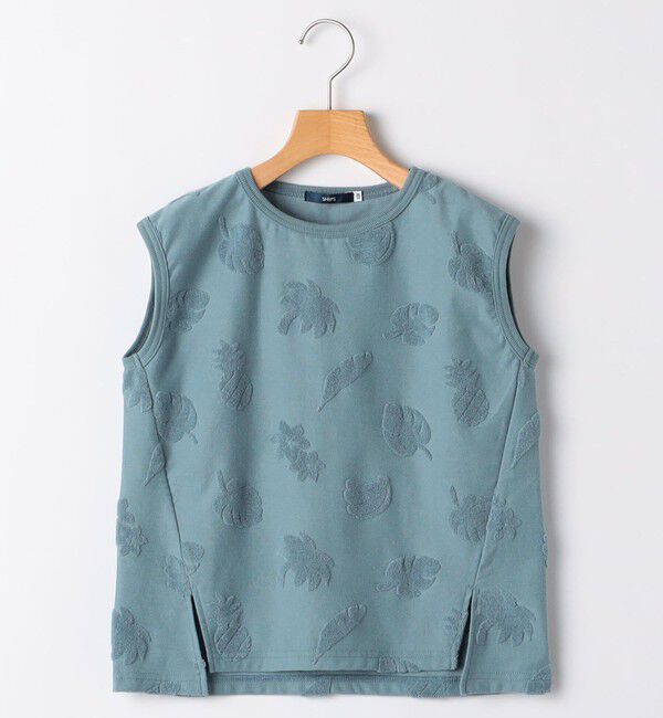 SHIPS KIDS「SHIPS KIDS:140cm～150cm / パイル ジャカード ノースリーブ TEE」|タンクトップ|ブルー系