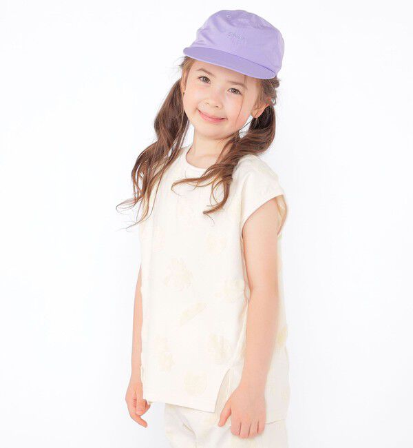 SHIPS KIDS「SHIPS KIDS:100cm～130cm / パイル ジャカード ノースリーブ TEE」|タンクトップ|オフホワイト