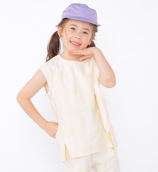 SHIPS KIDS「SHIPS KIDS:100cm～130cm / パイル ジャカード ノースリーブ TEE」|タンクトップ|