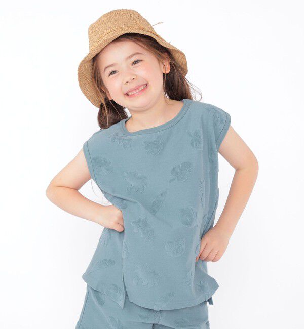 SHIPS KIDS「SHIPS KIDS:100cm～130cm / パイル ジャカード ノースリーブ TEE」|タンクトップ|