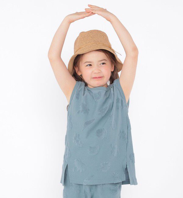 SHIPS KIDS「SHIPS KIDS:100cm～130cm / パイル ジャカード ノースリーブ TEE」|タンクトップ|
