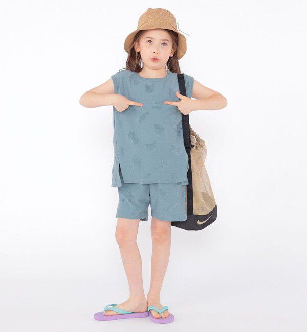 SHIPS KIDS「SHIPS KIDS:100cm～130cm / パイル ジャカード ノースリーブ TEE」|タンクトップ|