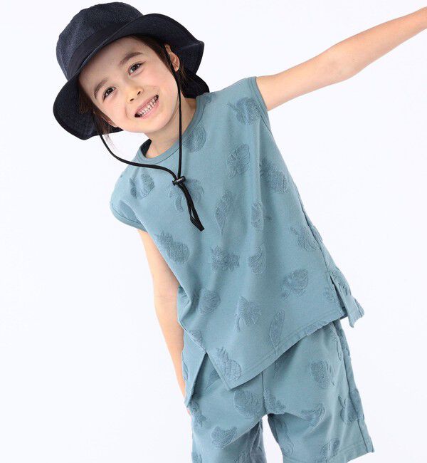 SHIPS KIDS「SHIPS KIDS:100cm～130cm / パイル ジャカード ノースリーブ TEE」|タンクトップ|