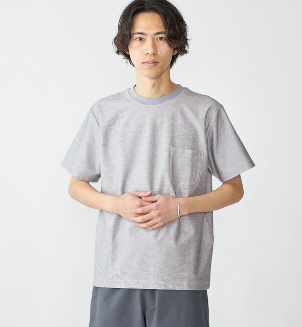 SHIPS「SHIPS: ジャカード マイクロ ボーダー Tシャツ」|Tシャツ・カットソー|