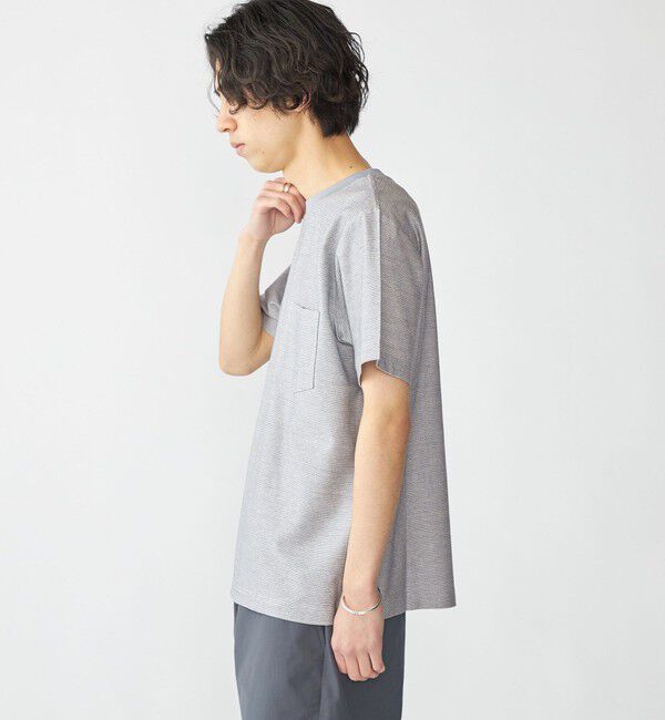 SHIPS「SHIPS: ジャカード マイクロ ボーダー Tシャツ」|Tシャツ・カットソー|