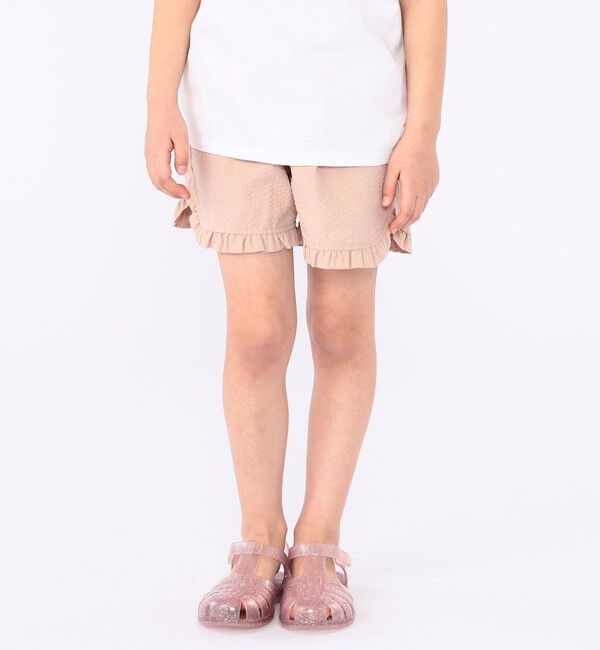 SHIPS KIDS「SHIPS KIDS:100～130cm /〈吸水速乾〉フリル ショート パンツ」|その他|ピンクベージュ