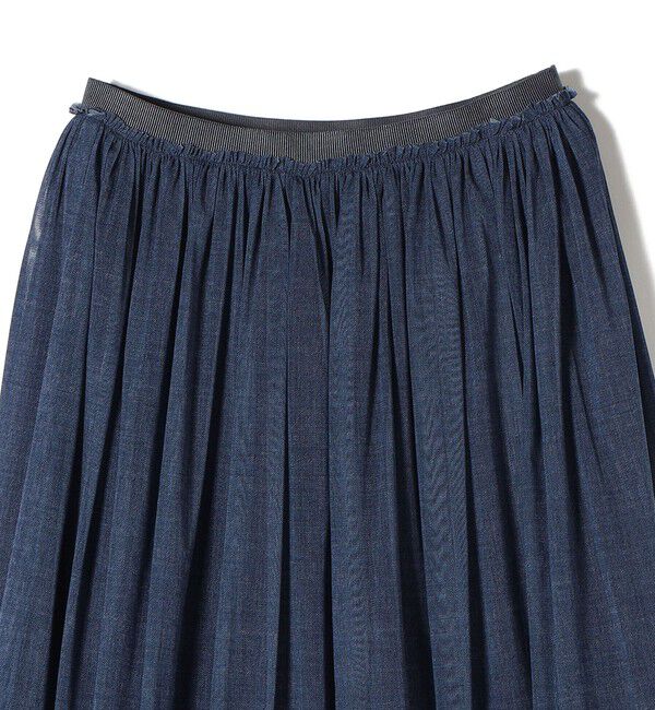 SHIPS for women「troisiemeCHACO:〈手洗い可能〉デニム プリント チュール スカート」|スカート|