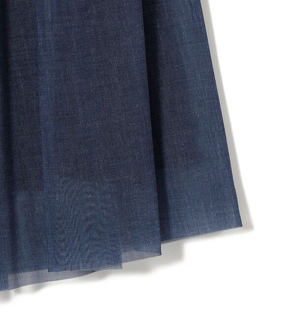 SHIPS for women「troisiemeCHACO:〈手洗い可能〉デニム プリント チュール スカート」|スカート|