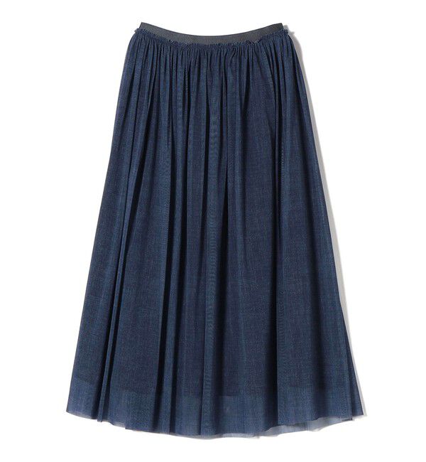 SHIPS for women「troisiemeCHACO:〈手洗い可能〉デニム プリント チュール スカート」|スカート|