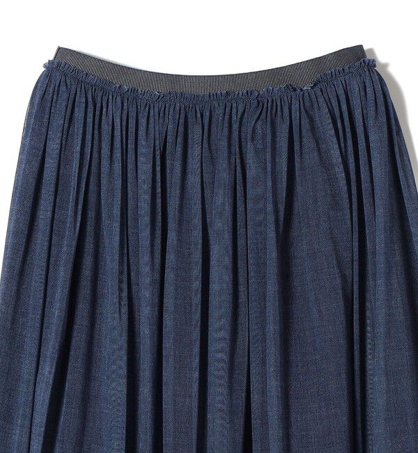 SHIPS for women「troisiemeCHACO:〈手洗い可能〉デニム プリント チュール スカート」|スカート|