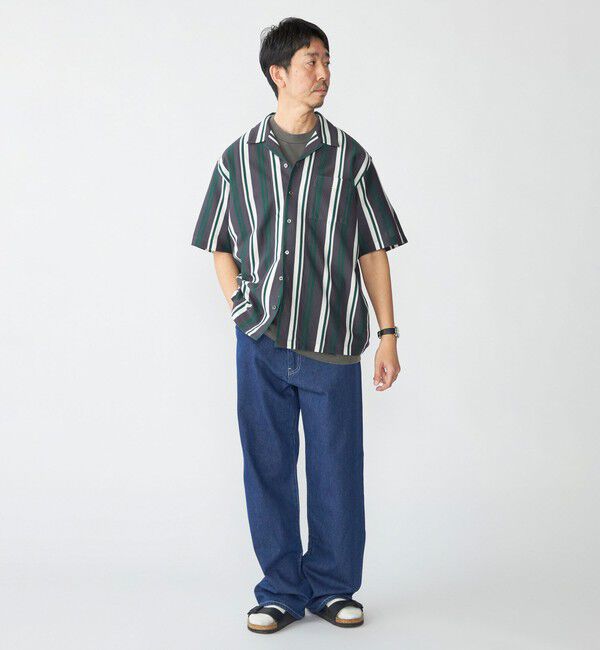 SHIPS「SHIPS: ハニカム ストライプ ショートスリーブ オープンカラー シャツ」|シャツ・ブラウス|