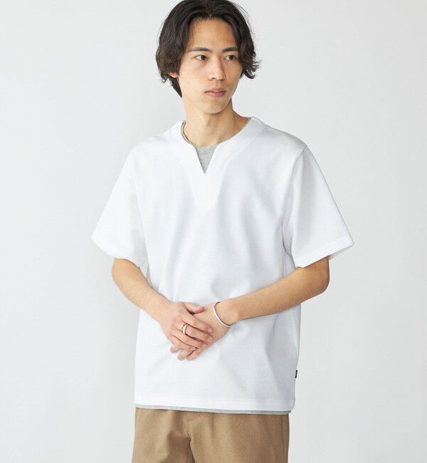 SHIPS「SHIPS: キー ネック フェイクレイヤード Tシャツ」|Tシャツ・カットソー|