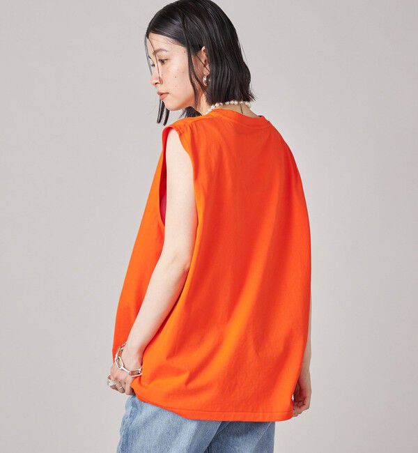 SHIPS for women「SHIPS NINE CASE:ロゴ ノースリーブ TEE」|Tシャツ・カットソー|