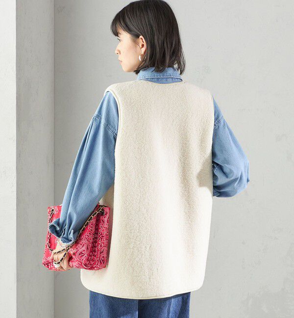 SHIPS for women「〈手洗い可能〉ボア フリース リバーシブル ベスト」|ベスト・ジレ|