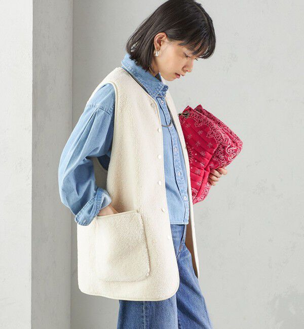 SHIPS for women「〈手洗い可能〉ボア フリース リバーシブル ベスト」|ベスト・ジレ|