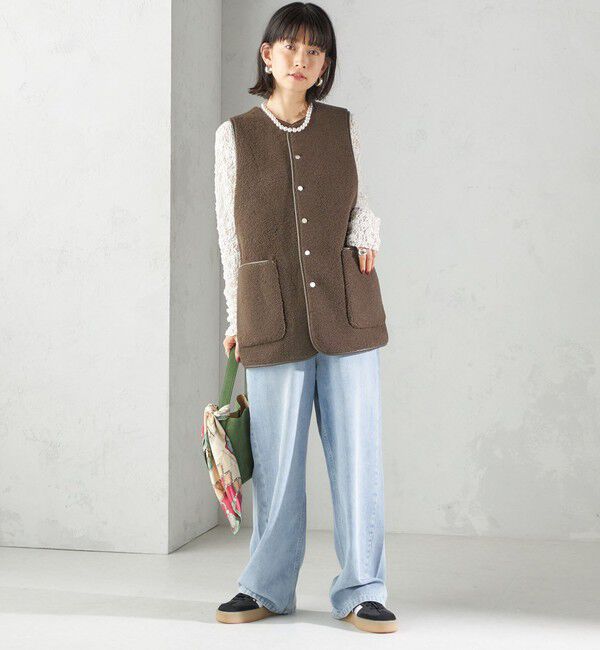 SHIPS for women「〈手洗い可能〉ボア フリース リバーシブル ベスト」|ベスト・ジレ|