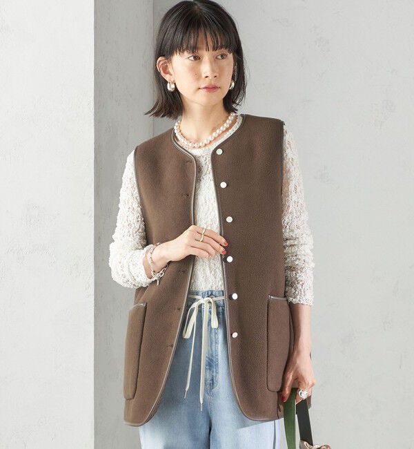 SHIPS for women「〈手洗い可能〉ボア フリース リバーシブル ベスト」|ベスト・ジレ|