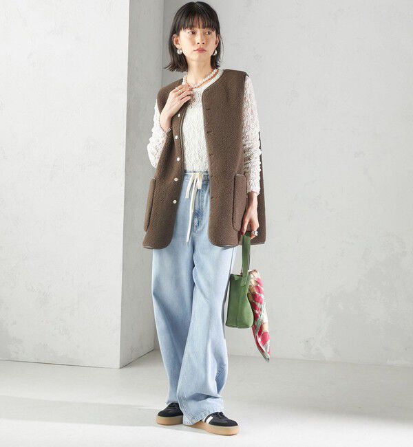 SHIPS for women「〈手洗い可能〉ボア フリース リバーシブル ベスト」|ベスト・ジレ|