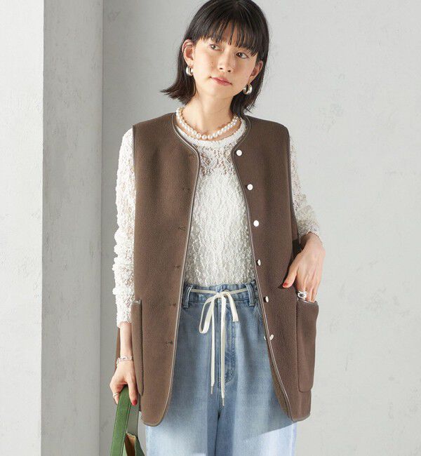 SHIPS for women「〈手洗い可能〉ボア フリース リバーシブル ベスト」|ベスト・ジレ|