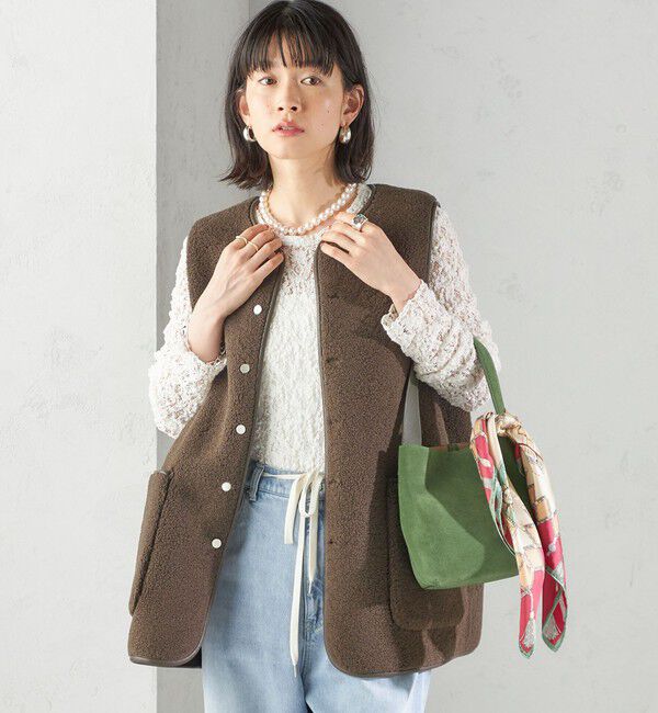 SHIPS for women「〈手洗い可能〉ボア フリース リバーシブル ベスト」|ベスト・ジレ|