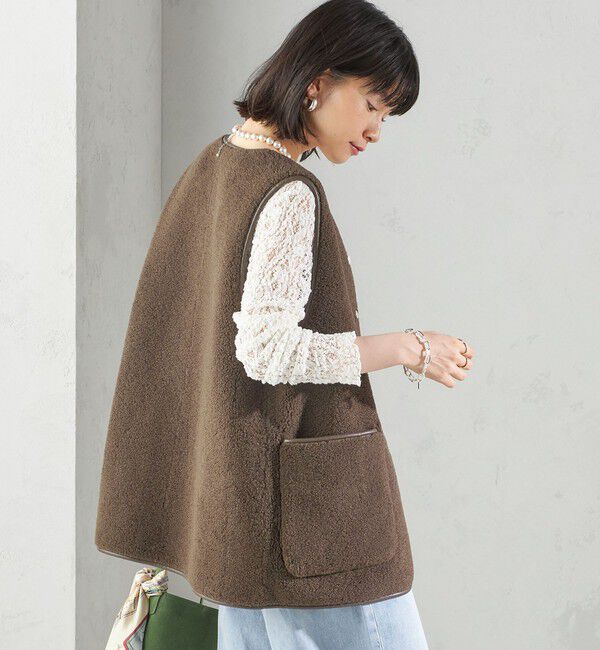 SHIPS for women「〈手洗い可能〉ボア フリース リバーシブル ベスト」|ベスト・ジレ|