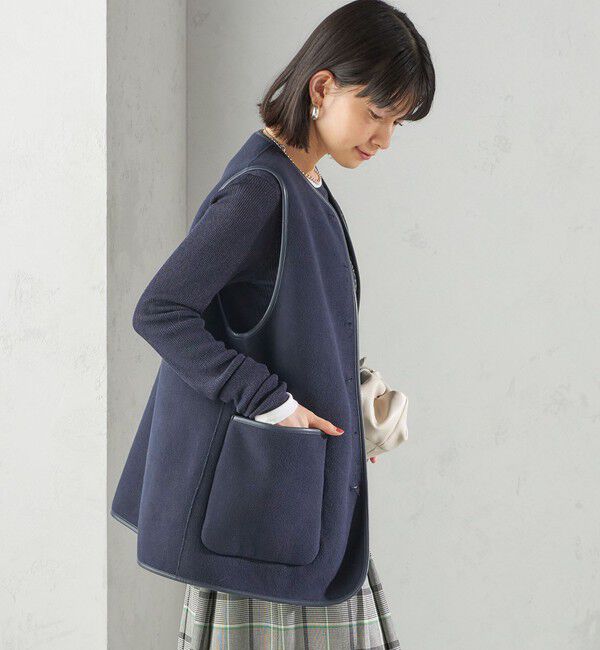 SHIPS for women「〈手洗い可能〉ボア フリース リバーシブル ベスト」|ベスト・ジレ|